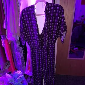 Purple flower romper